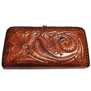 Vintage tooled leather wallet